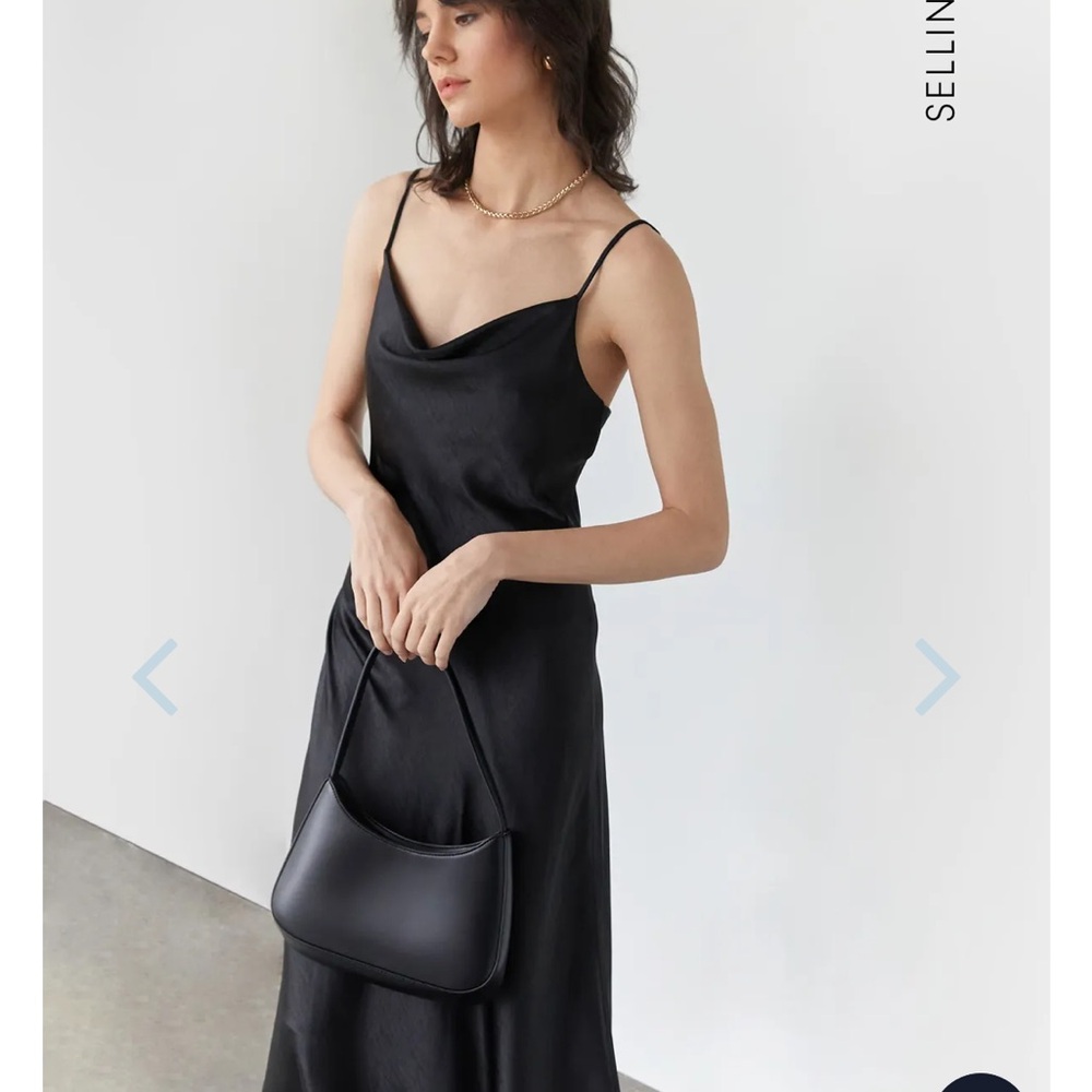 Oak+Fort Black Cowl Neck Slip Dress
